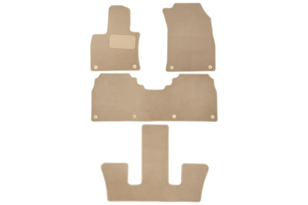 Коврики в салон для Hongqi E-HS9 2020- (6 мест) универсал 4 шт. (текстиль, бежевые) KLEVER0411600222110KH
