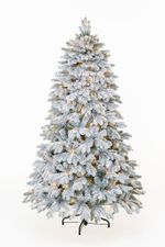 Заснеженная елка с гирляндой «Аляска» (Литая+пвх) 3 м