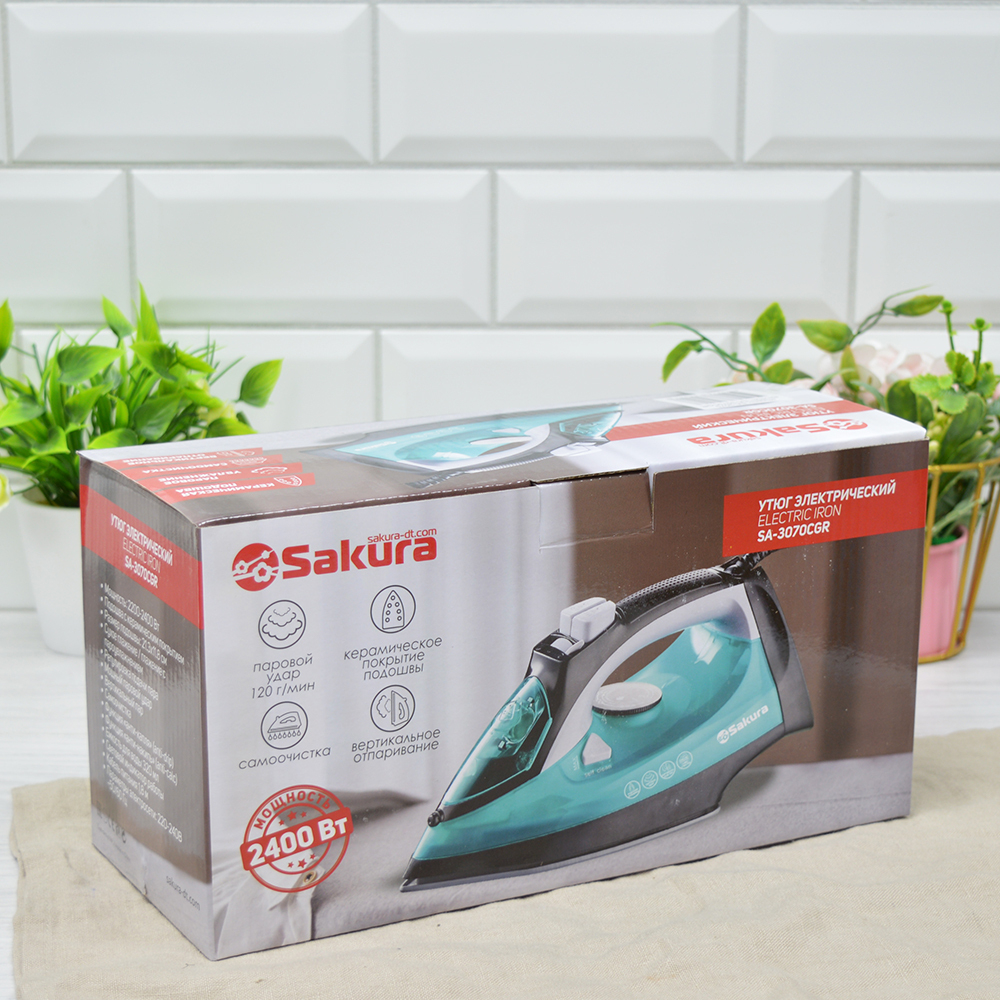Утюг 2400Вт керамическая подошва, SA-3070CGR