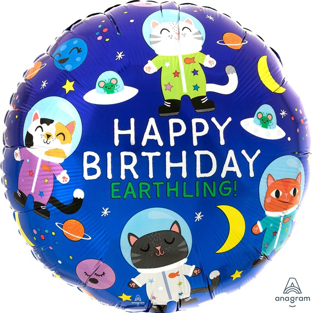 Шар Фольгированный Кошки-космонавты (Ассорти)