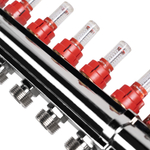 Коллектор латунный в сборе с расходомерами Royal Thermo 1quot; ВР-3/4quot; НР, 11 выходов