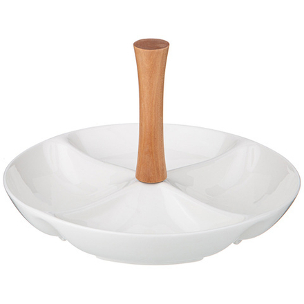 МЕНАЖНИЦА LEFARD "NATIVE" 4 СЕК. С ДЕРЕВ. РУЧКОЙ 25*25*16,5 СМ (КОР=8ШТ.)