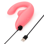 Розовый вибратор 13,9см с вакуумным стимулятором Womanizer Blend Vibrant Rose WZBD1SG2