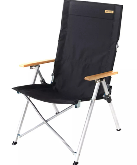 Кресло туристическое Naturehike складное, регулируемое, черное, до 140 кг