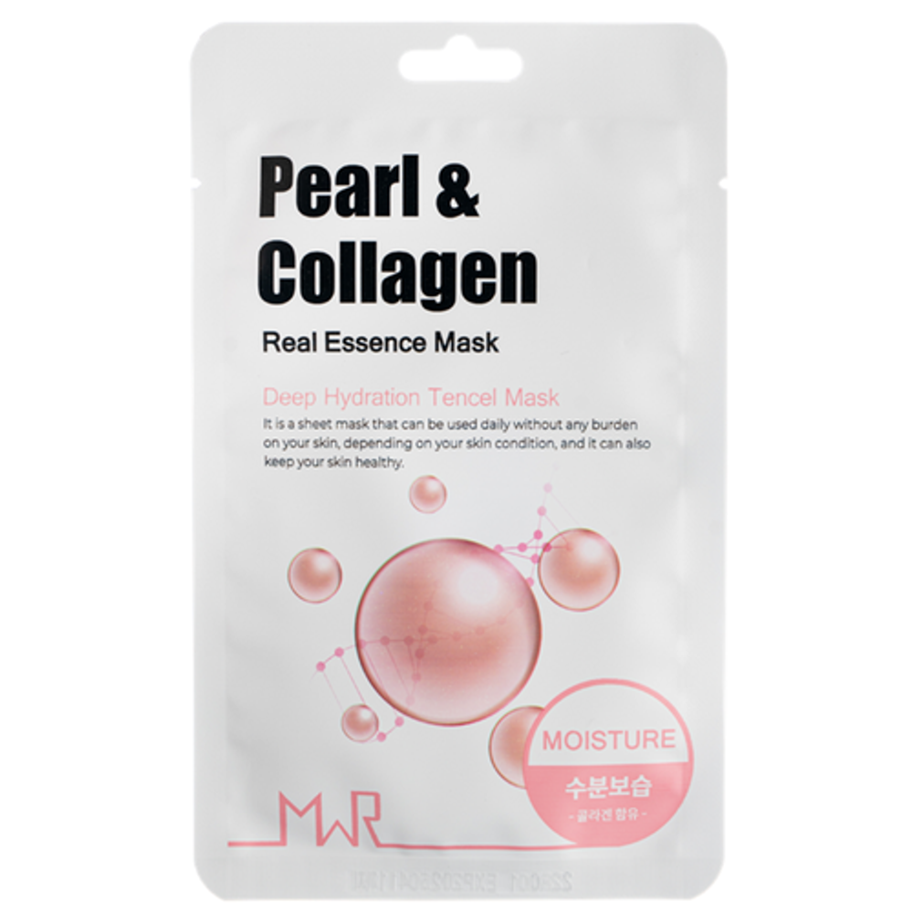 YU.R ME Маска для лица тканевая с жемчугом и коллагеном - MWR pearl &amp; collagen sheet mask, 25г