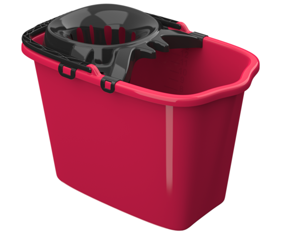 Ведро прямоугольное со сливом и отжимом 15л (МОП)