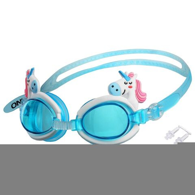 Очки для плавания детские ONLYTOP, беруши, цвета МИКС-