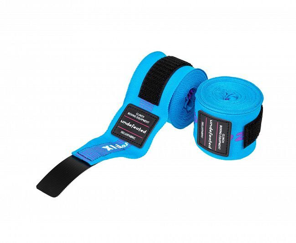 Бинты боксерские Clinch Boxing Hand Wrap Undefeated светло-синие C240