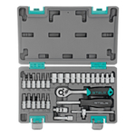 Набор инструментов, 1/4", CrV, пластиковый кейс 29 предметов Stels