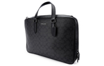 COACH Graham Calfskin With Coated Canvas Laptop Bag, Briefcase, Handbag, Shoulder Bag, Crossbody Bag Large Men"s Black