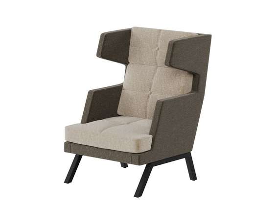 Алдо Кресло высокое с декором из пуговиц ALDB-01 Сан 03/Сан 06/Металл Черный 790*960*1180