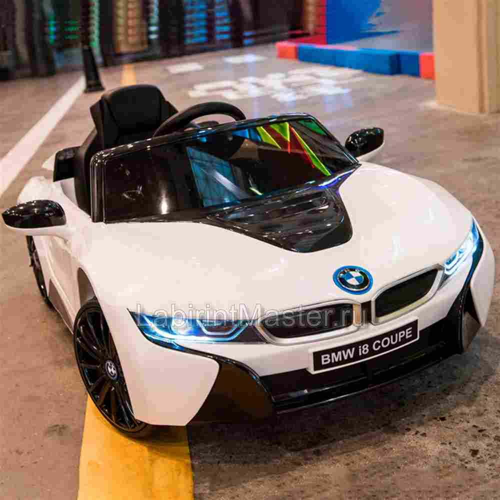 Детский электромобиль "BMW i8" 6V, белый