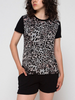 Женская пижама с анималистическим принтом (Размер: L) (Цвет: черный с леопардовым)