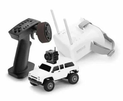 Радиоуправляемый внедорожник c камерой 2131, 1:43 4x4 , Набор Sniclo FPV 8031 , Машина+пульт+Очки FPV цвет белый