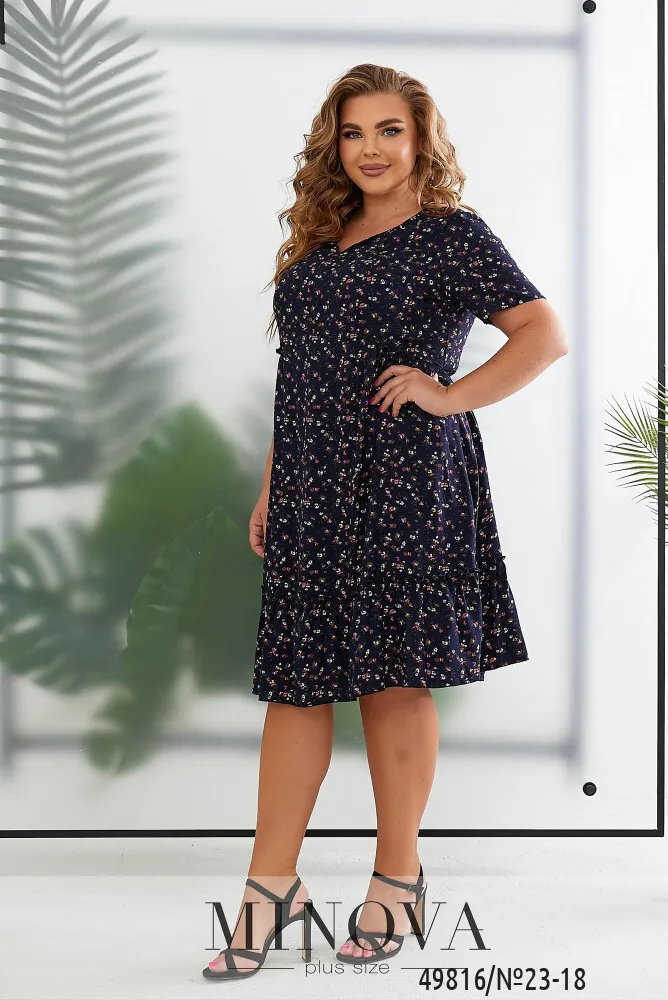 Платье 23-18-темно-синий Minova