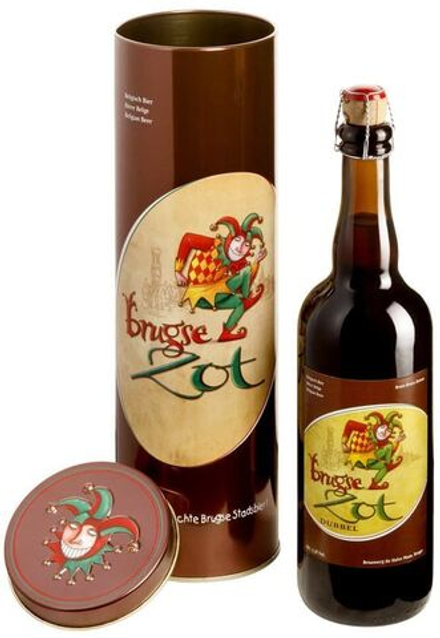 Пиво тёмное Brugse Zot Dubbel (1x0.75) + металлическая туба
