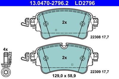 ATE - 13047027962-ATE - Brake Pad Set, disc brake