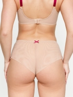 Трусы Zebra бразилиана с высокой линией талии (скин/бургундия)