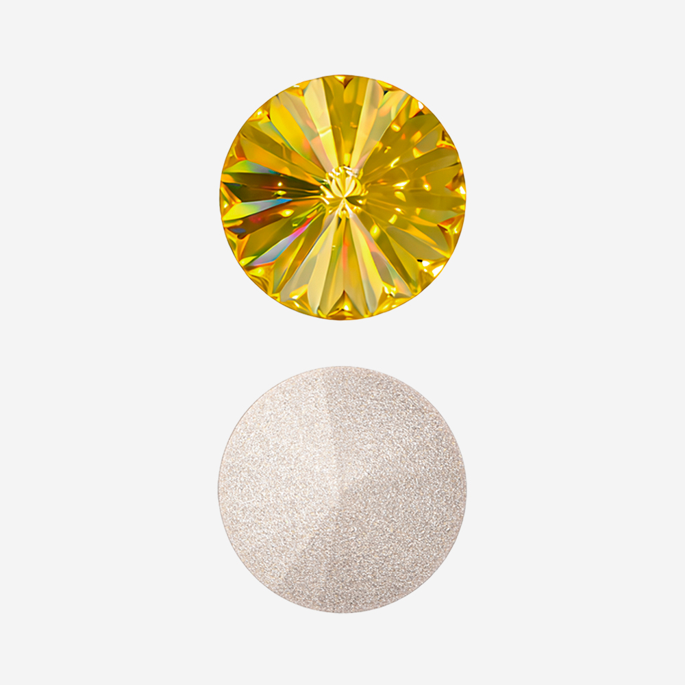 Кристалл Риволи (Rivoli), оттенок "Светлый Топаз"/"Light Topaz", 12мм