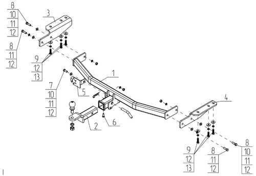 Фаркоп для Infiniti QX60 2014-2021 съемное крепление шара под американский квадрат, IF 03B