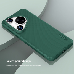 Усиленный чехол зеленого цвета (Deep Green) от Nillkin c поддержкой зарядки MagSafe для Huawei Pura 70, серия Super Frosted Shield Pro Magnetic Case