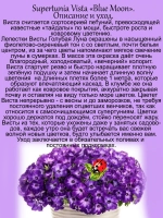 Петуния Виста "Голубая луна" супертуния Блу Моон