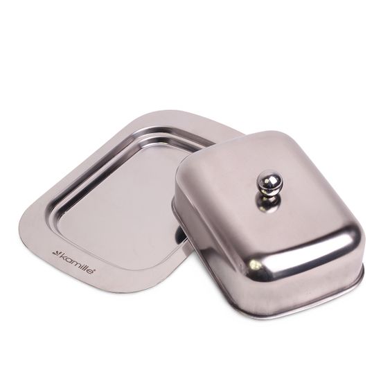 Масленка из нержавеющей стали Kamille KM 7006 с крышкой