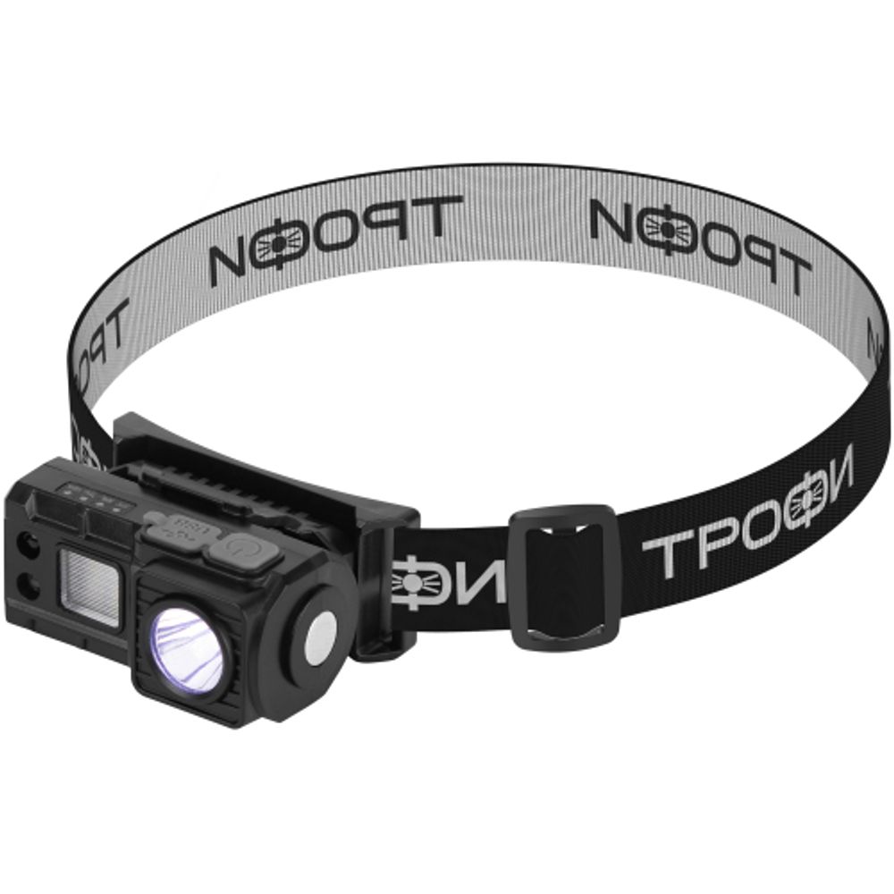 Фонарь налобный светодиодный Трофи GA-102 аккумуляторный 3 Bт сенсорное управление магнит клипса 5 режимов