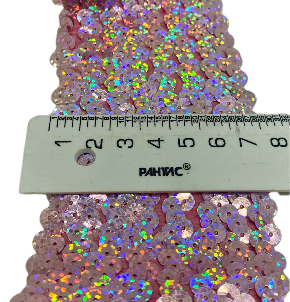 Тесьма эластичная пайтки ш-7см розовый. 1м