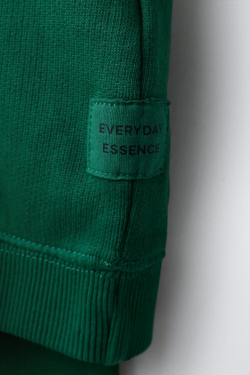 ZARA КОМПЛЕКТ ИЗ ТОЛСТОВКИ И БРЮК WIDE LEG С НАШИВКОЙ, ЗЕЛЕНЫЙ