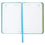 Ежедневник недатированный МАЛЫЙ ФОРМАТ 100х150 мм А6 BRAUBERG "Rainbow" под кожу, 136 л., бирюза, 111687
