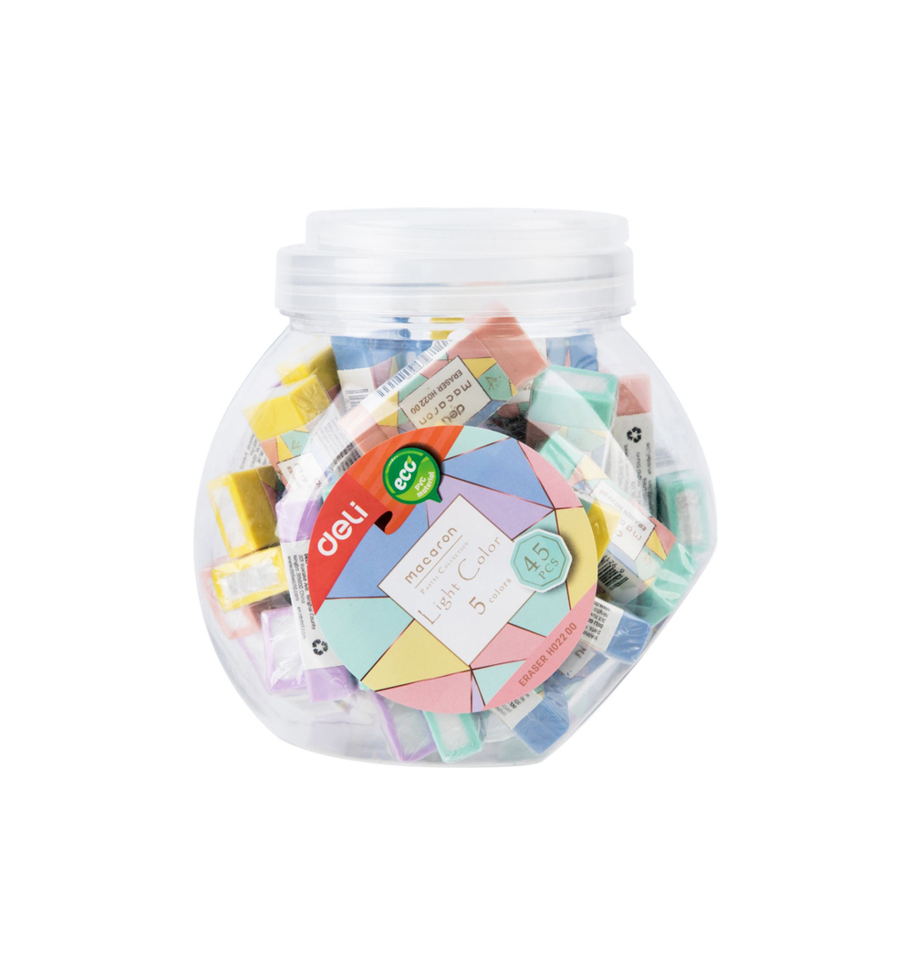 Ластик Deli Macaron 50x20x11мм ассорти EH02200