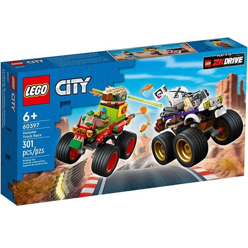 Конструктор LEGO City 60397 Гонка на грузовиках-монстрах, 301 деталь, 2 мини-фигурки