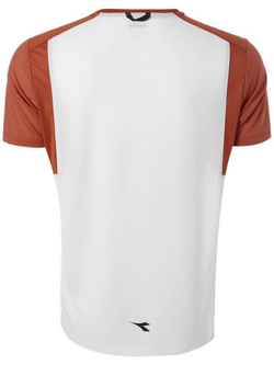 Теннисная футболка Diadora T-Shirt Clay - optical white/mecca orange