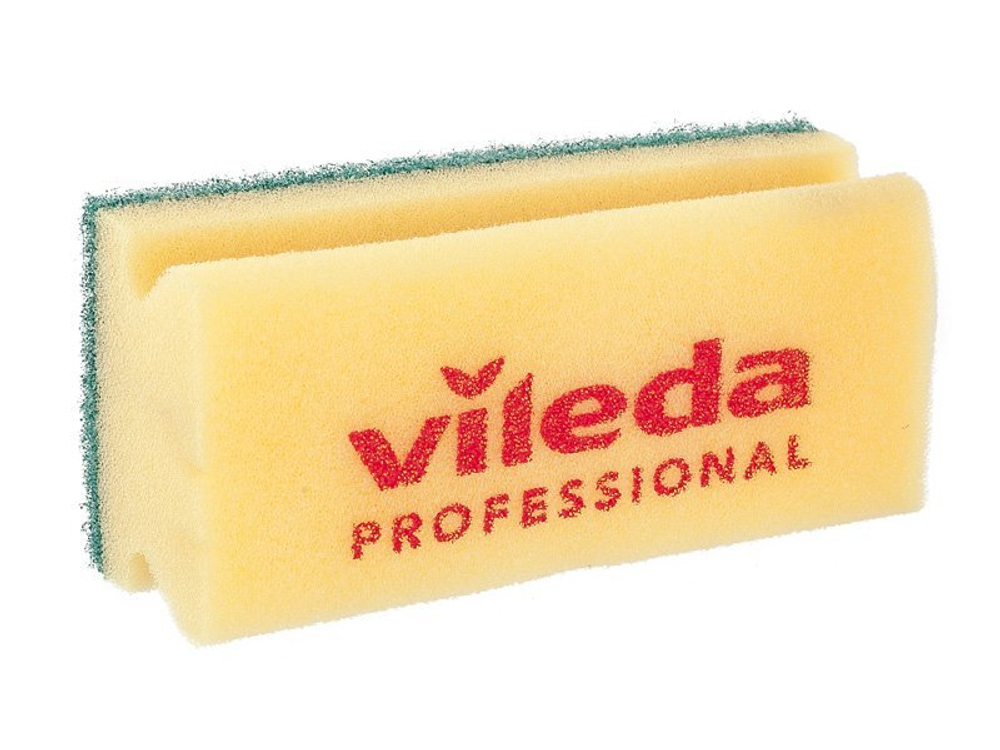 Губка Vileda зеленый абразив, 7x15 см