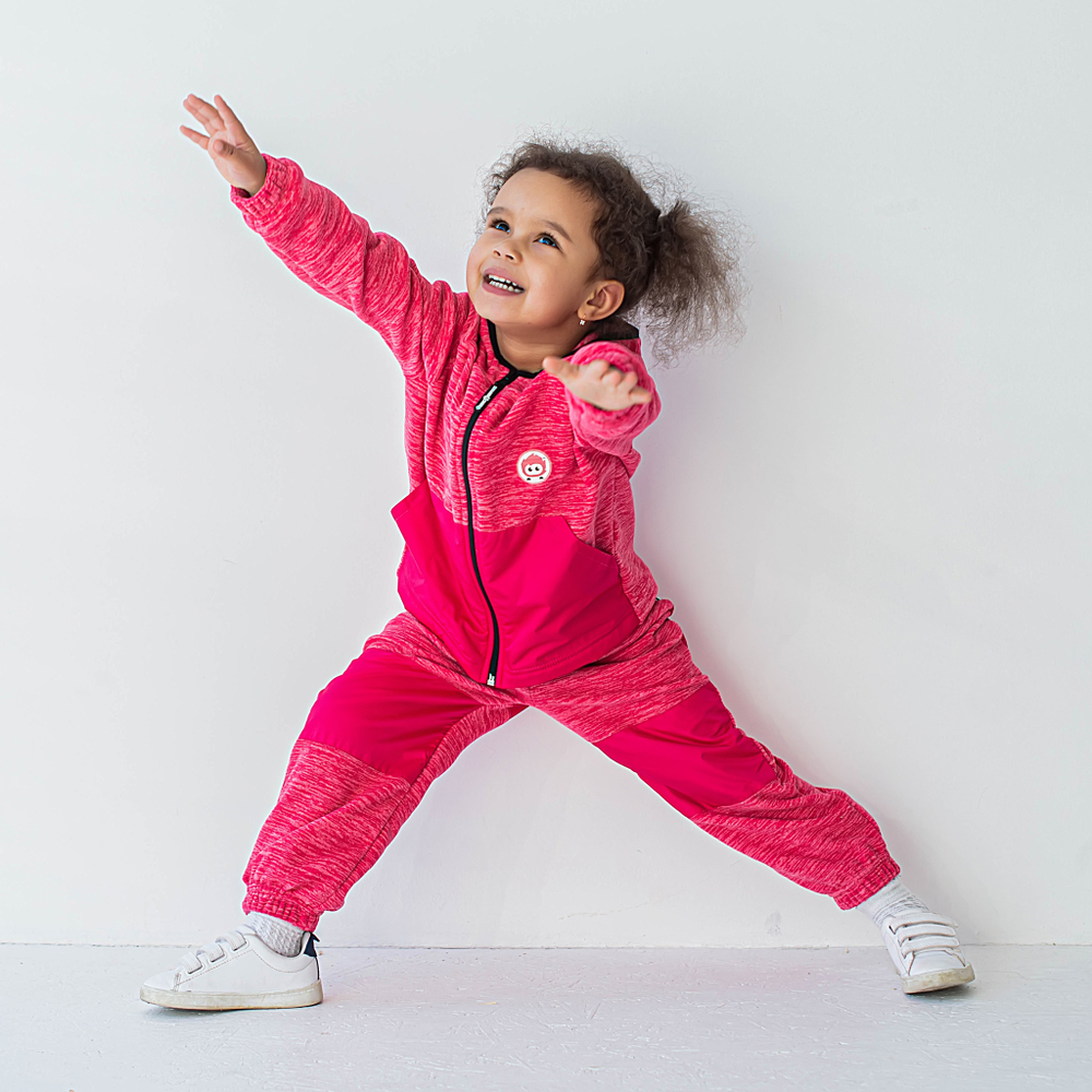 Толстовка со вставками "Розовый меланж"