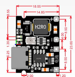 TP4056 зарядная плата Li-ion c повышающим преобразователем (4.2 - 28V) , TYPE-C Black