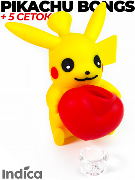 Мини бонг Pokemon 12СМ из силикона со стеклянной чашей