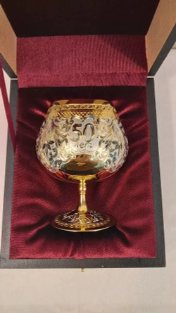 Эксклюзивный бокал для коньяка на заказ  (Златоуст)  в подарочном футляре