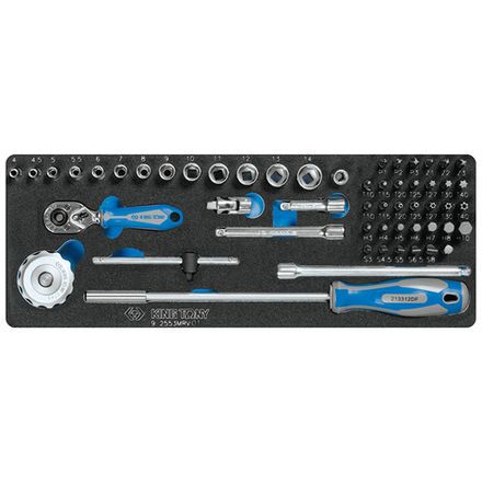 Цена на KING TONY (9-2553MRV01) Набор торцевых головок 1/4" с принадлежностями, ложемент, 55 предметов