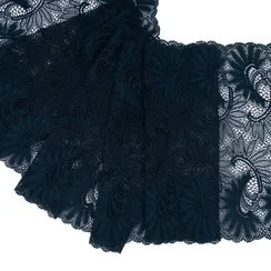 Кружево эластичное изумрудно-морское 22 см