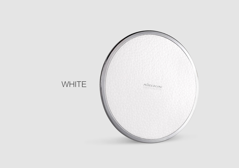 Беспроводная зарядка с имитацией кожи белого цвета Magic Disk 3 от Nillkin