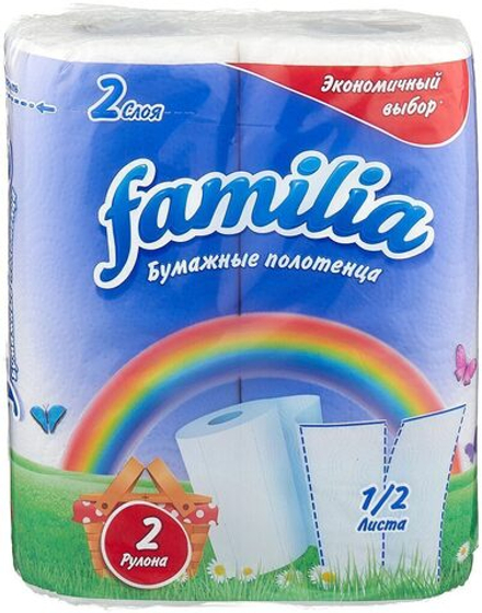 Полотенца бум. Familia Радуга 2шт, 2сл.