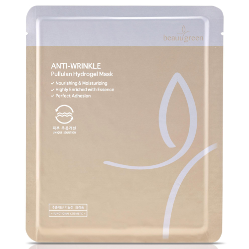 Гидрогелевая маска с омолаживающим эффектом, подтягивающая антиоксидантная с пуллуланом BeauuGreen Pullulan Hydrogel Mask, 1 шт