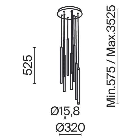 Подвесной светильник Луч света / Light stick 3000К 46Вт Maytoni mod236pl-l54bs3k