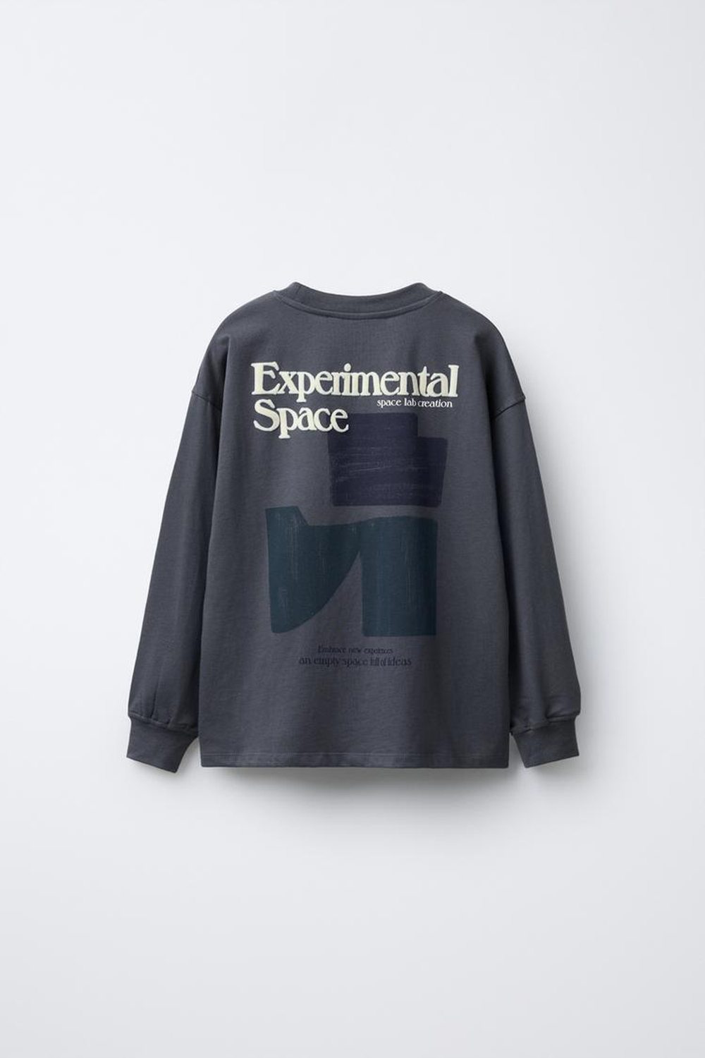 ZARA ФУТБОЛКА С РЕЛЬЕФНОЙ НАДПИСЬЮ, АНТРАЦИТОВО-СЕРЫЙ