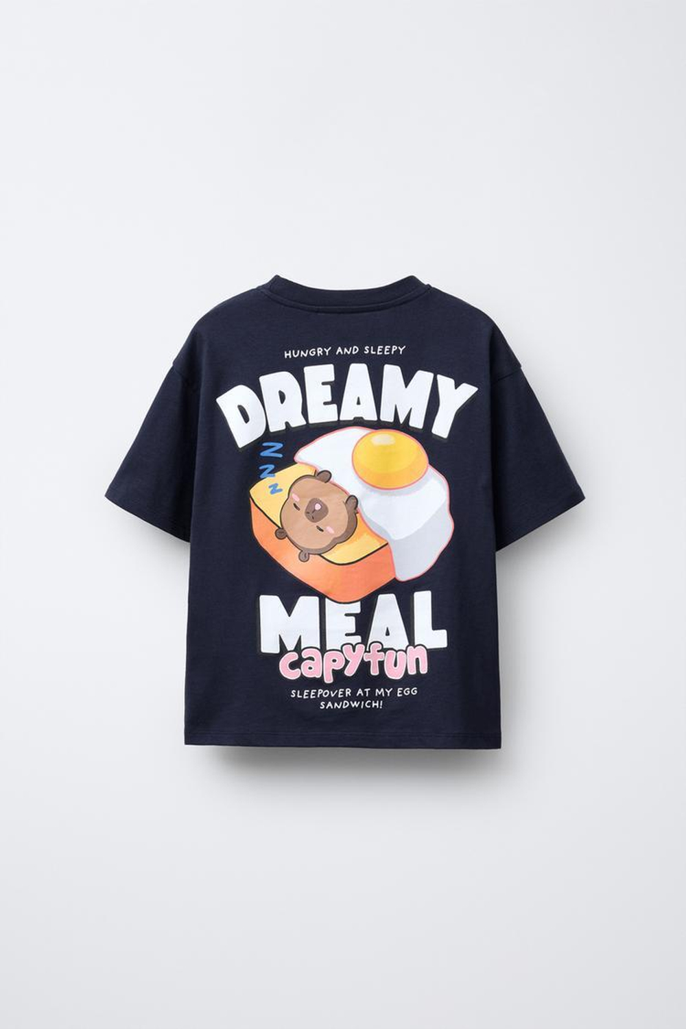 ZARA ФУТБОЛКА С ПРИНТОМ «КАПИБАРА КАПИФАН» ©, МОРСКОЙ СИНИЙ