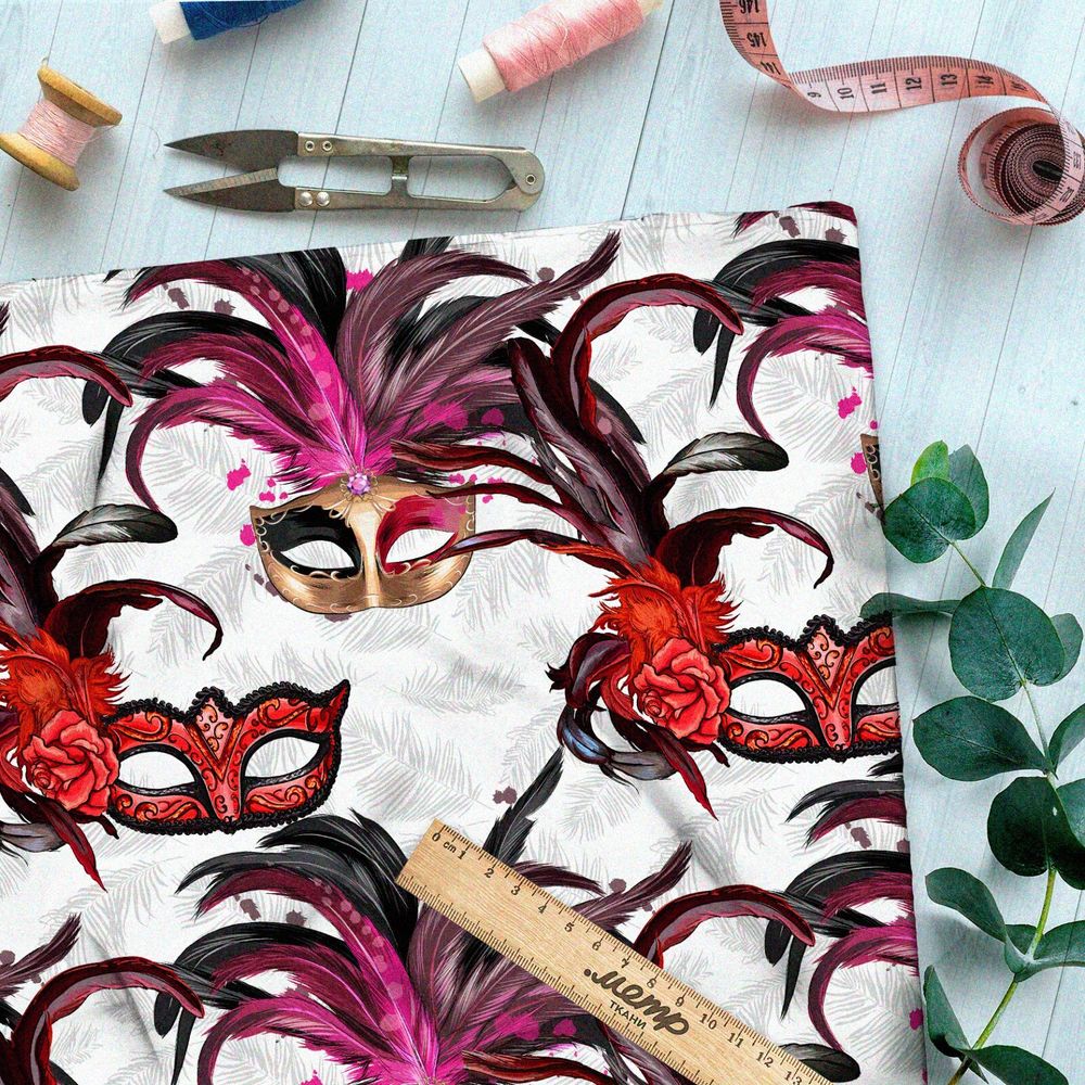 Ткань шелк Армани яркие карнавальные макси