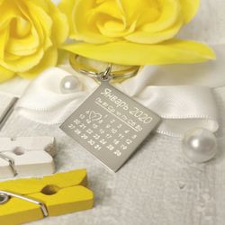 Серебряный брелок Календарь с гравировкой памятной даты на заказ