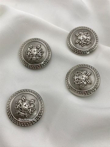 Шляпка под установочные кнопки серебро герб